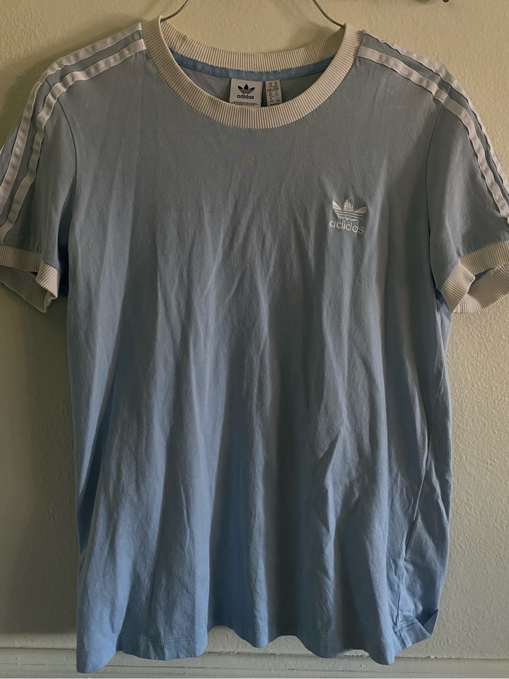 Adidas Light Blue/White T Shirt M Adult